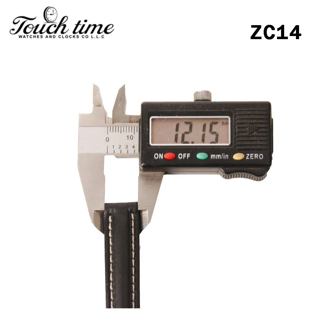 Zodiac 16mm أسود حزام جلد - أصلي جلد مع ستانلس ستيل Buckle#ZC14 thumbnail 3