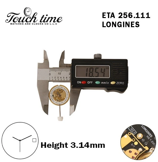 ETA 256.111-LONGINES-Quartz Movement-White Disk At 3-Height:3.14mm-3 Hands. thumbnail 4