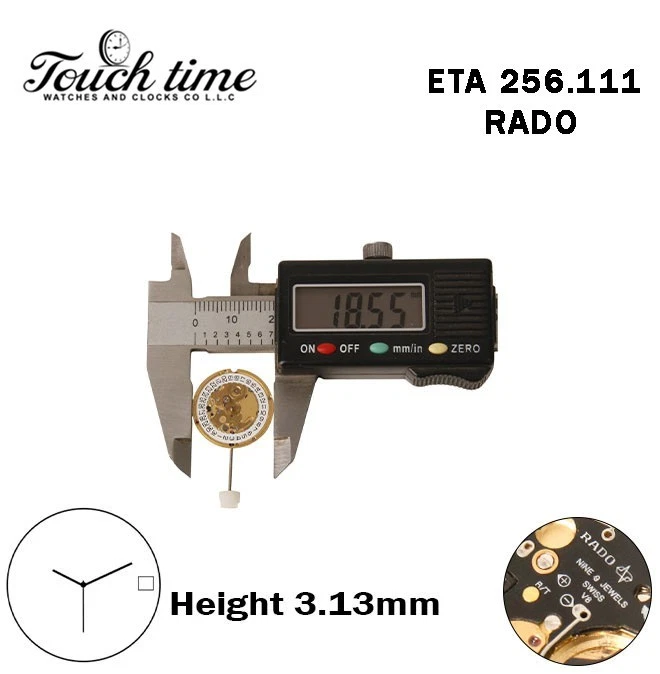 ETA 256.111-RADO-Quartz Movement-Black Circuit-White Disk At 3-H:3.13mm-3 Hands. thumbnail 4