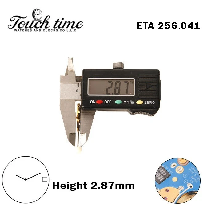 ETA 256.041-Quartz Movement-Blue Circuit-White Disk At 3-Height:2.87mm-2 Hands. thumbnail 4