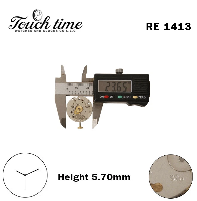RONDA 1413 - سويسري يدوي حركة - أصلي One - الارتفاع: 5.70mm - Without قرص - 3عقارب thumbnail 4