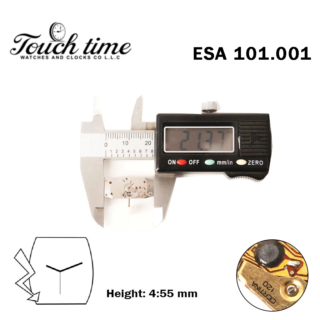 ESA 101.001 - CERTINA 120 حركة كوارتز سويسرية - الارتفاع: 4.55mm - 3 عقارب - Without قرص thumbnail 4