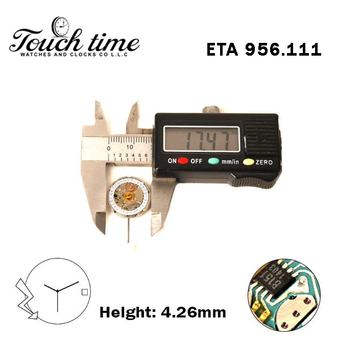 ETA 956.111-Certina -Swiss Quartz Movement-H:4.26mm-White Disk At 3 -3 Hands. thumbnail 4