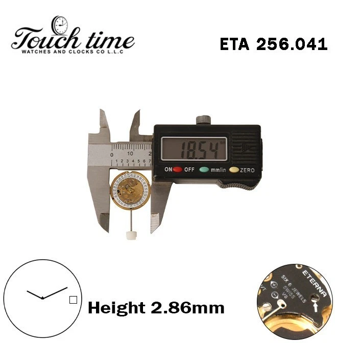 ETA 256.041-ETERNA-Quartz Movement-White Disk At 3-Height:2.86mm-2 Hands. thumbnail 4