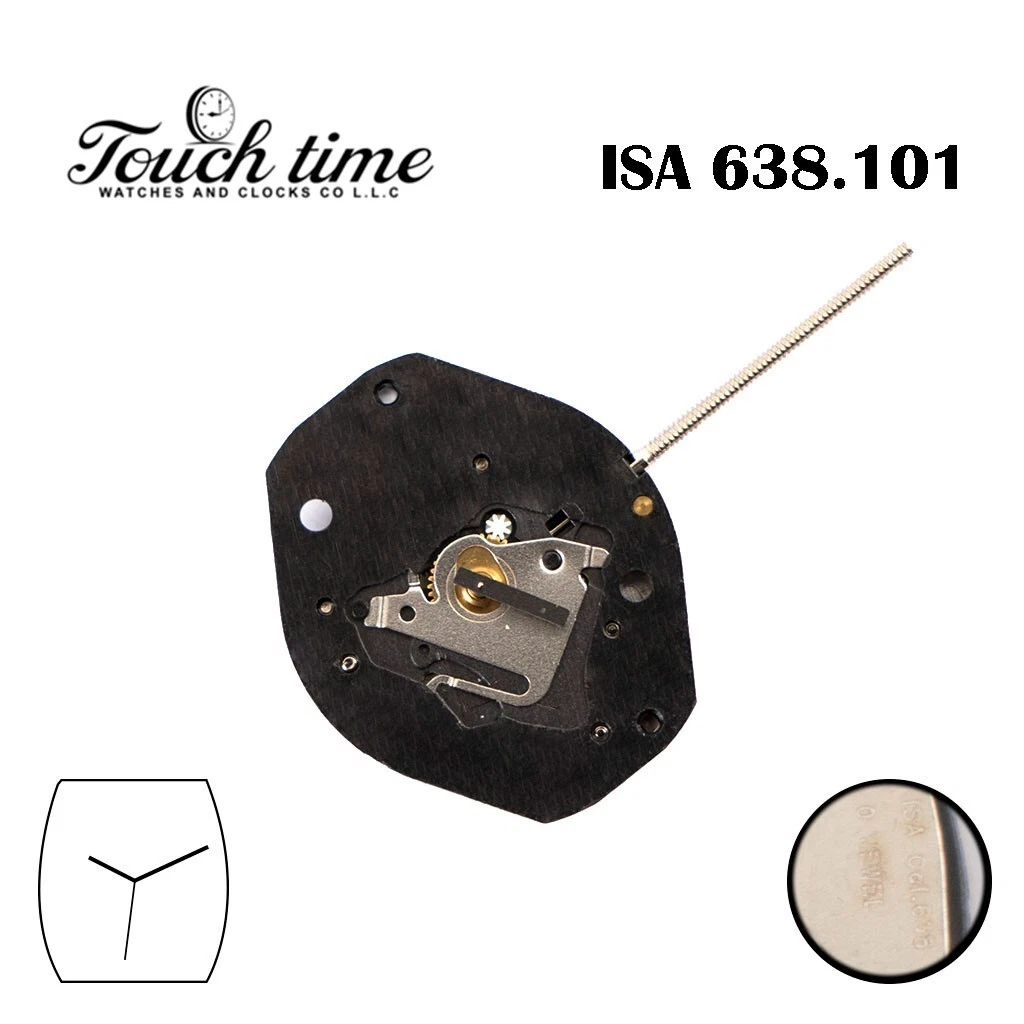 Isa 638.101 Swiss Made Quartz Movement, 3 Hands, Without Disk, (638/101 ). thumbnail 2