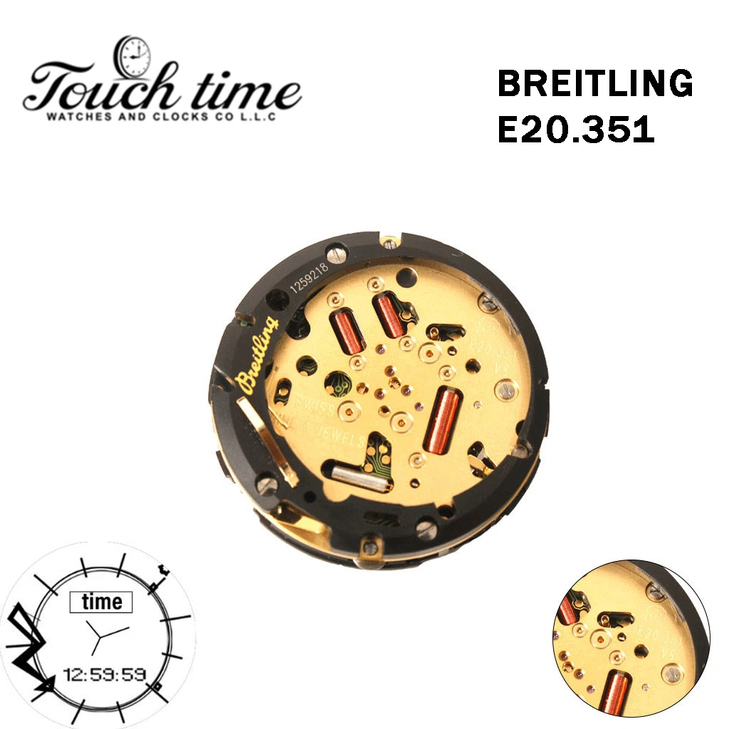 ETA E10.351 Swiss Made - For BREITLING Analog/Digital Movement-Without Backlight Function, Alarm Altitude Indicator-Without Stem.