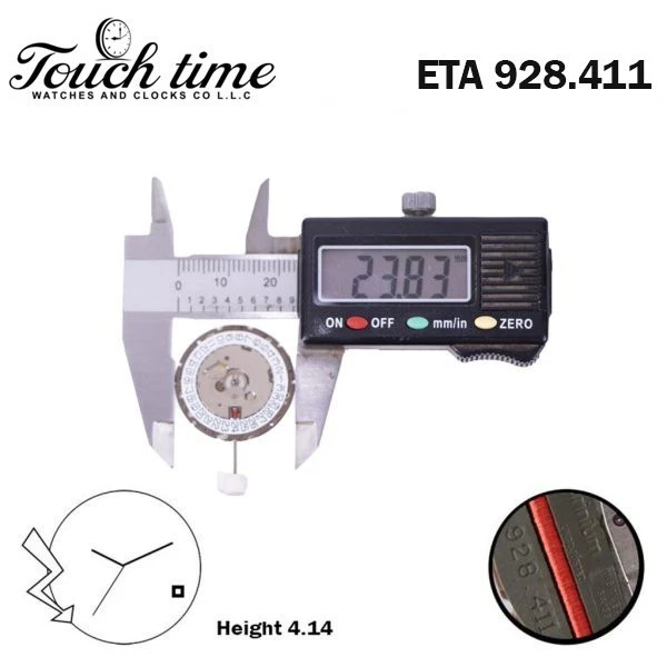 ETA 928.411 Swiss Quartz Movement-White Date Disk At 4- 3 Hands-H:4.15mm. thumbnail 4