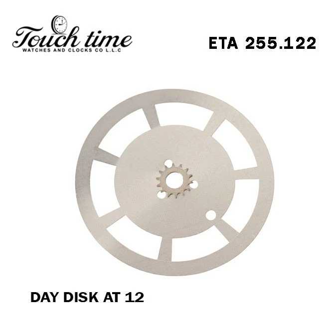 ETA 255.122- White Day Disk At 12-Black Color Days-English Language. thumbnail 2