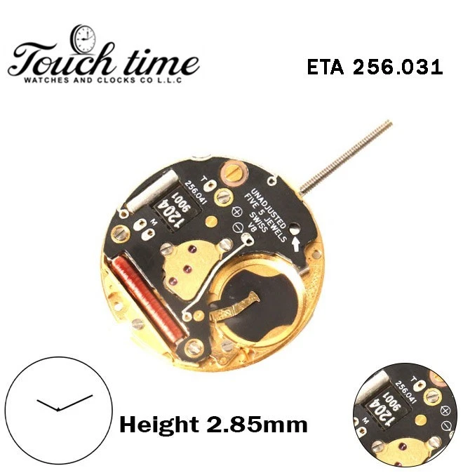ETA 256.031-Quartz Movement-Without Disk-Height:2.85mm-2 Hands.