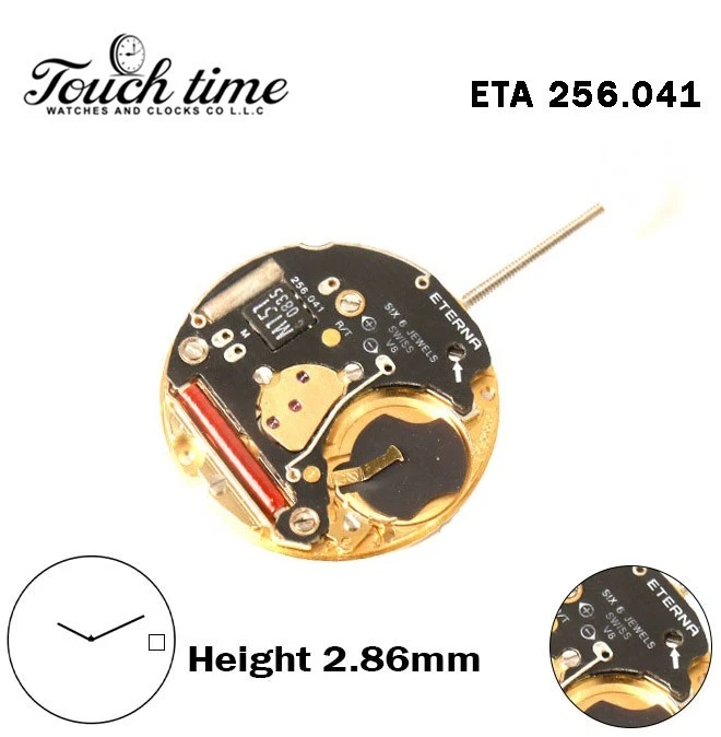 ETA 256.041-ETERNA-Quartz Movement-White Disk At 3-Height:2.86mm-2 Hands.