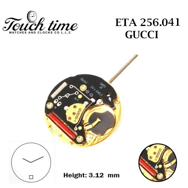 ETA 256.041 GUCCI 1 Swiss Made Watch Movement-2 Hands-White Date Disk At 6-H:3.12mm
