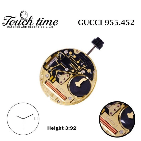 ETA 955.452 GUCCI-1 Swiss Watch Movement-White Date Disk at 3-3 Hands-7 Jewels.