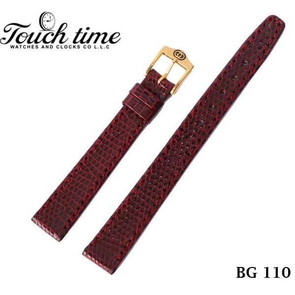 6000L GUCCI Swiss Leather Band-strap Dark Red 12 mm- Gucci Buckle 10 mm #BG110.