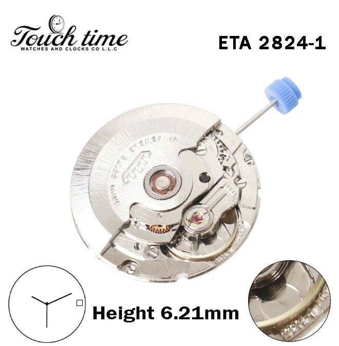 ETA 2824-1-RADO-Swiss Movement-White Date Disk At 3-H:6.21mm-3 Hands
