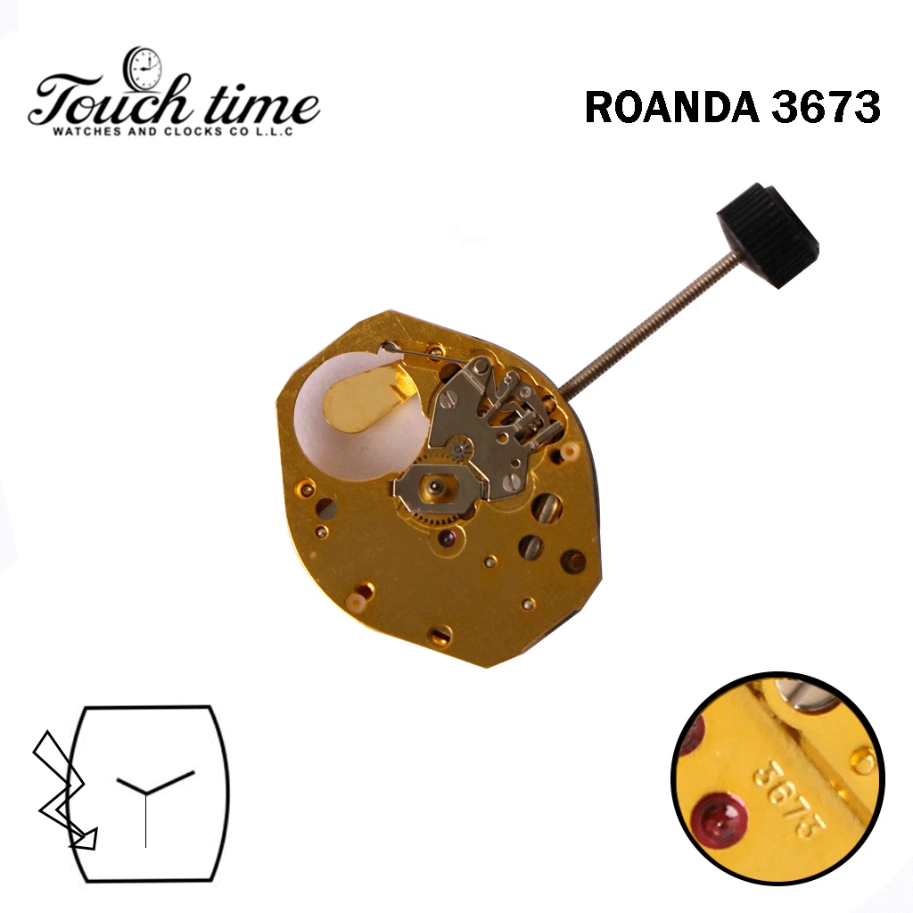 Ronda 3673 Harley حركة كوارتز سويسرية ,3 عقارب . thumbnail 2