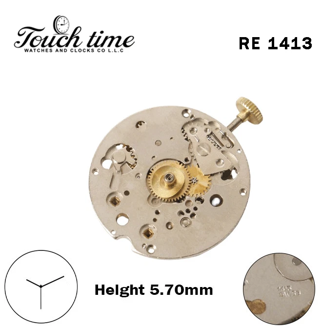 RONDA 1413 - سويسري يدوي حركة - أصلي One - الارتفاع: 5.70mm - Without قرص - 3عقارب thumbnail 2